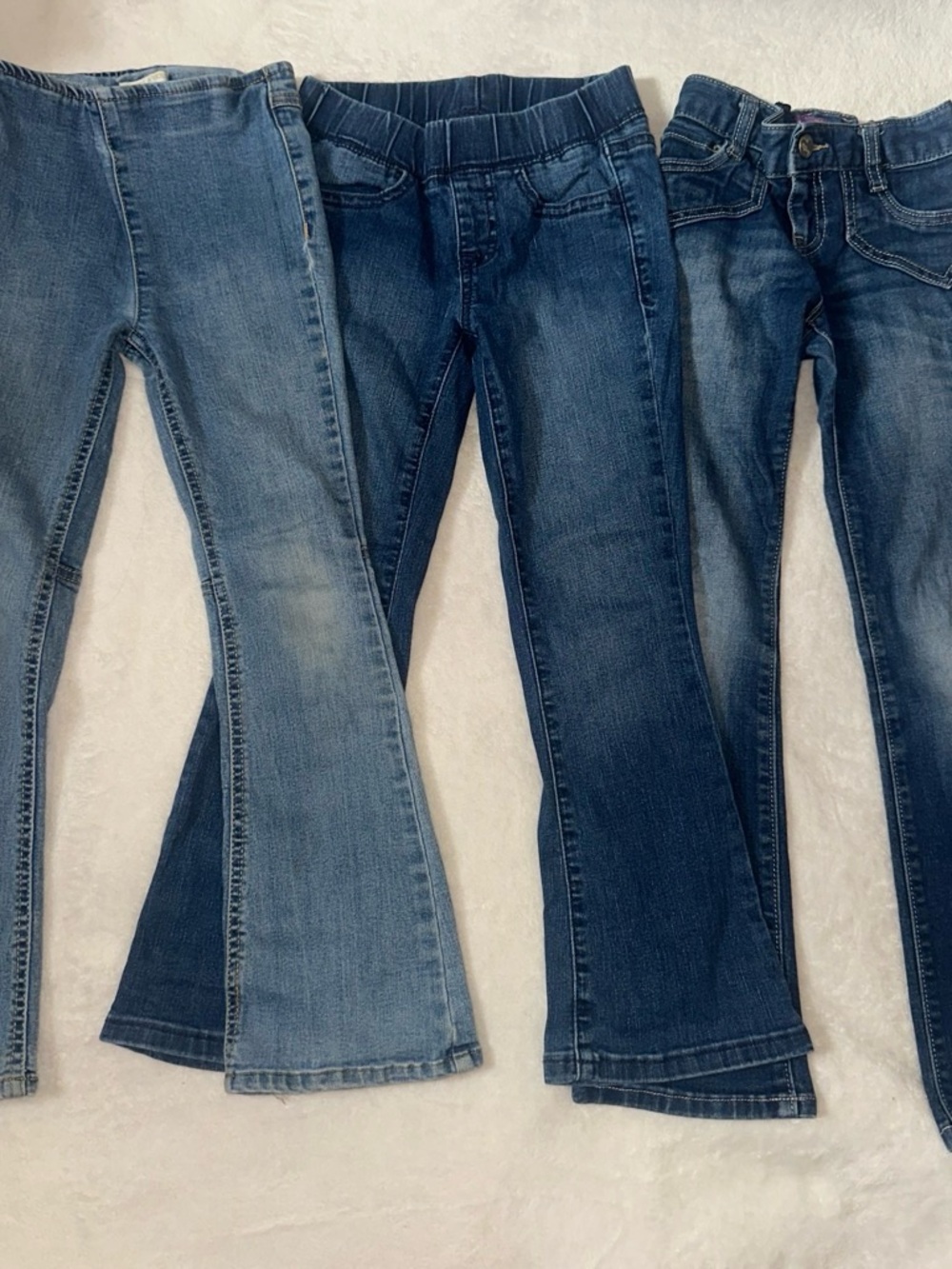 Old Navy Girls' Blue Denim Jeans Trio - Light to Dark Blue Washes